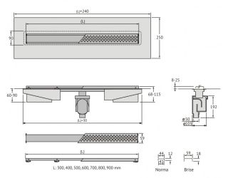 Душевой лоток Berges C1 Norma 090040 90см хром матовый
